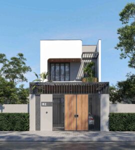 phối cảnh mặt tiền nhà 2 tầng 6x21. Xây Dựng trọn gói Biên Hòa